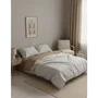 Parure de lit beige en coton renforcé - 140 x 200 cm + 1 taie d'oreiller 60 x 60 cm