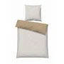 Parure de lit beige en coton renforcé - 140 x 200 cm + 1 taie d'oreiller 60 x 60 cm