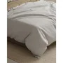 Parure de lit beige en coton renforcé - 140 x 200 cm + 1 taie d'oreiller 60 x 60 cm