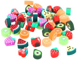 Innspiro Perles en pâte polymère forme de fruits, 50 pièces de 10mm