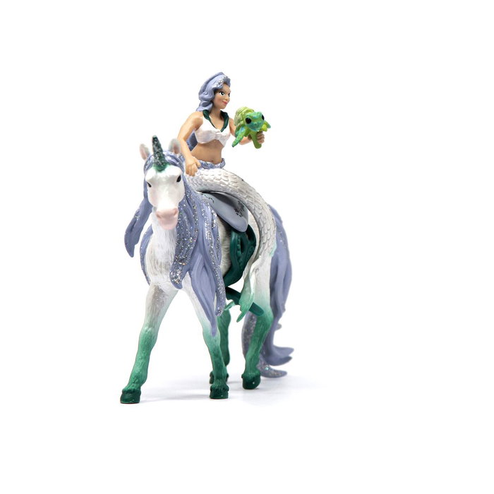 Schleich Figurine Sirène sur licorne de mer Bayala 70594, 4 pièces