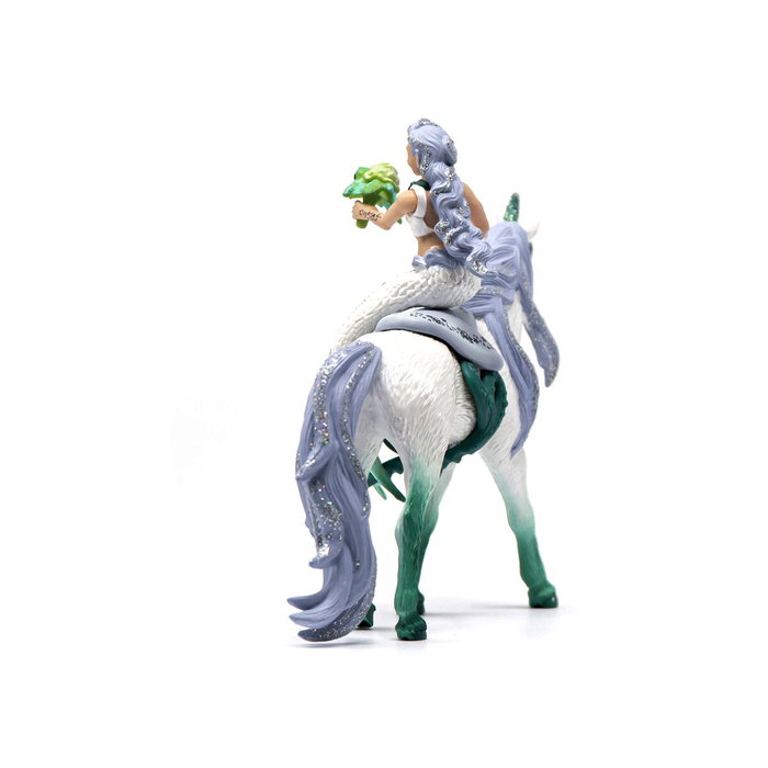 Schleich Figurine Sirène sur licorne de mer Bayala 70594, 4 pièces
