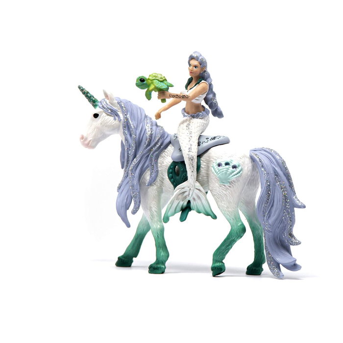 Schleich Figurine Sirène sur licorne de mer Bayala 70594, 4 pièces