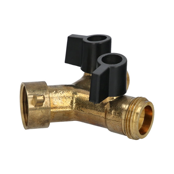 SATURNIA Adaptateur de tuyau en laiton 2 sorties mâle 3/4 po et entrée femelle 3/4 po