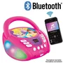 Lexibook LECTEUR CD Bluetooth Disney Princess - Lecteur CD enfant avec effets lumineux multicolores, Bluetooth 5.0, prise auxiliaire et micro, portable