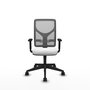 Chaise Motilla Synchro 3 positions tissu Blanc Maille Gris Base pyramidale noire Accoudoir 1D Sans appui-tête Roulettes 65mm nylon