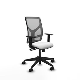 PIQUERAS Y CRESPO Chaise Motilla Synchro Blanc/Gris avec Base Pyramidale Noire