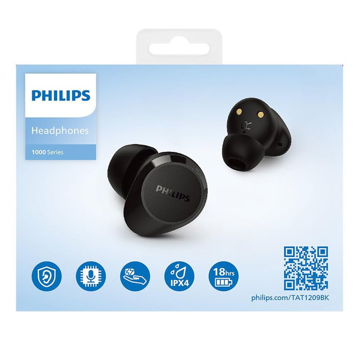 Écouteurs Sans Fil avec Étui de Charge Philips TAT1209BK Noir