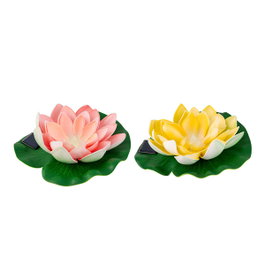 Lumineo Fleur de Lotus Solaire Flottante - Couleurs Assorties