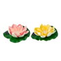 Lumineo Figure solaire fleur de lotus avec lumière LED blanc chaud, couleurs assorties, Ø 17,5 x 6 cm, pour bassin et décoration extérieure