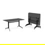 PATAS DE MESA Jeu Pata Plegable Doble H710 Noir Tube D60mm pour Plateau Table Max.2000x800mm