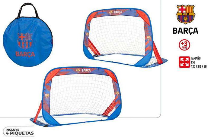 Color Baby Set de 2 Buts de Football Pop-Up Barça 120x80x80 cm - Pour Enfants à partir de 3 Ans - Multilingue