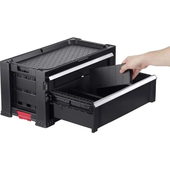 KETER 237790 - Boîte à outils vide résistante, rangement professionnel ou atelier, couleur noire