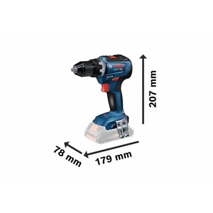 Bosch Professional - Perceuse-visseuse à percussion sans fil 18V GSR 18V-55, 55 Nm, mandrin métallique 13 mm, coffret L-BOXX - 06019H5203