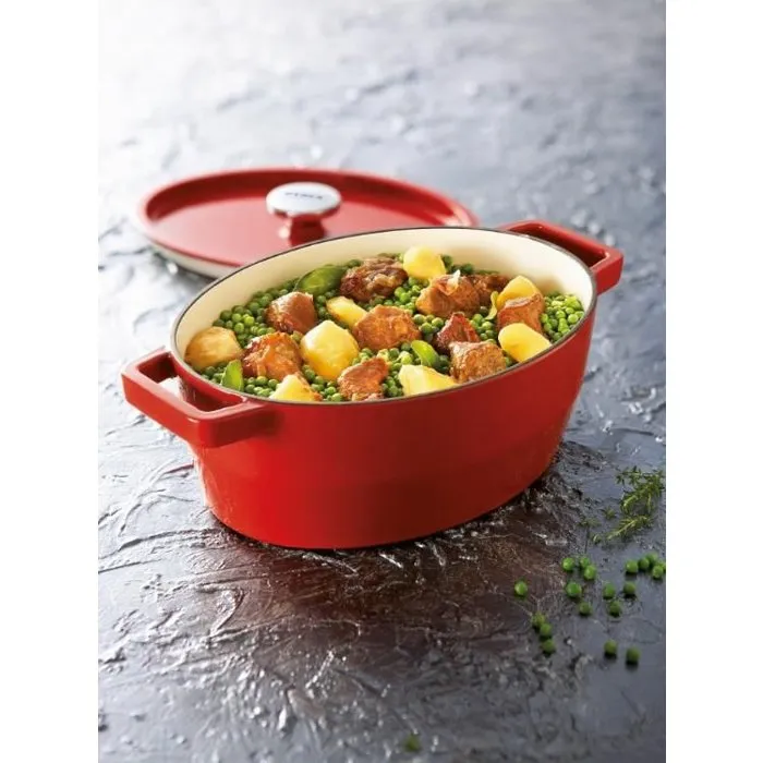 Pyrex Cocotte ovale Slow Cook - 33 cm - Rouge