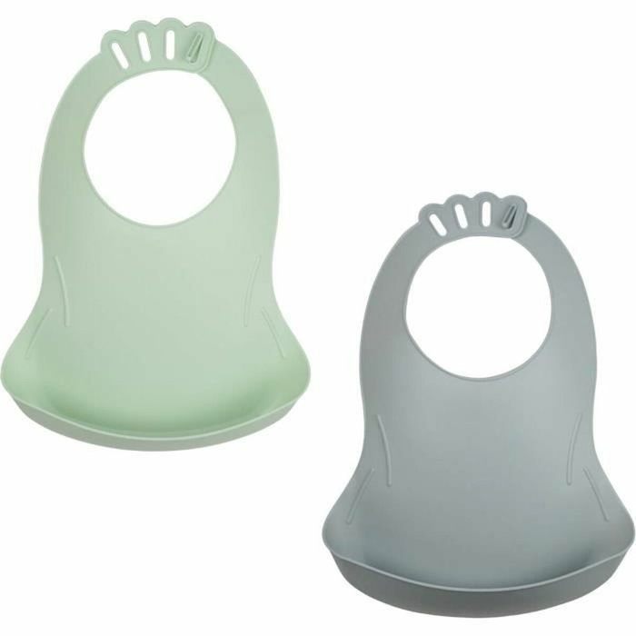 Thermobaby Lot de 2 bavoirs BIBOU Vert Céladon et Gris Charme Thermobaby Lot de 2 bavoirs BIBOU Vert Céladon et Gris Charme