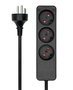 MicroConnect Multiprise MC-GRU0305DKB - 3 Prises Danoises Standard avec Câble Noir de 5 mètres - Alimentation Sécurisée pour Maison et Bureau
