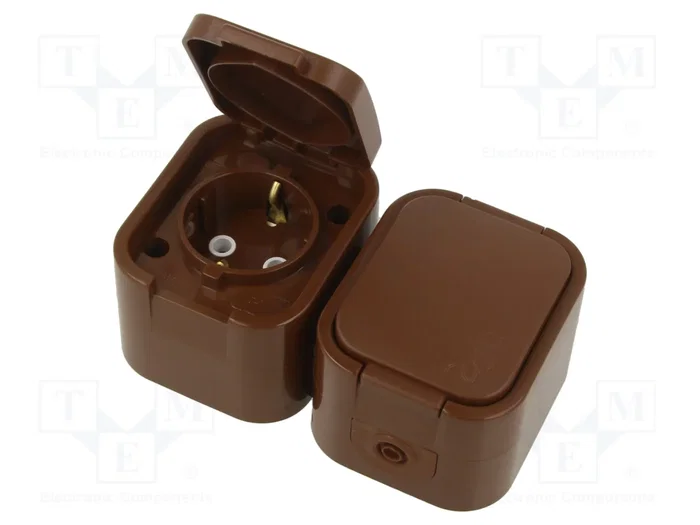 ABEX Socle d'alimentation AC Schuko double noir IP54 ABEX Socle d'alimentation AC Schuko double noir IP54