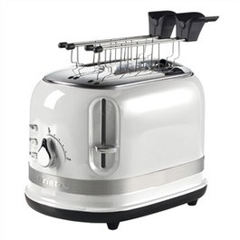 Ariete 149/01 Toaster Moderne 2 Fentes Blanc avec Pinces, 6 Niveaux de Dorure, Fonctions Décongélation et Réchauffage