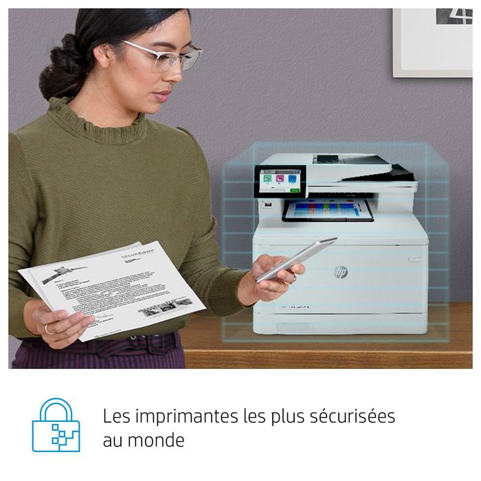 HP Imprimante multifonction couleur Laser - Impression jusqu'à 27 ppm, copie, scan, fax, recto-verso, écran TFT, USB - Format A4, résolution 600 x 600 ppp