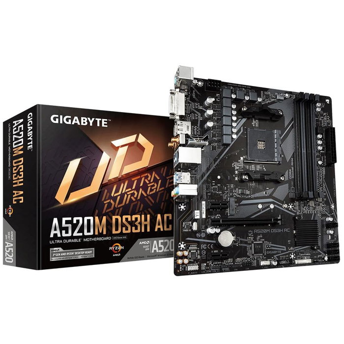 Carte Mère Gigabyte A520M DS3H AC AMD A520 AMD AM4