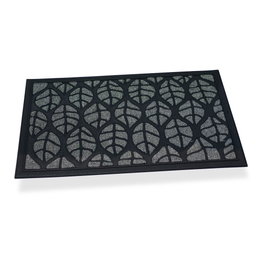 Hidalgo Paillasson gomme/moquette feuilles gris 75 x 45 x 0,5 cm