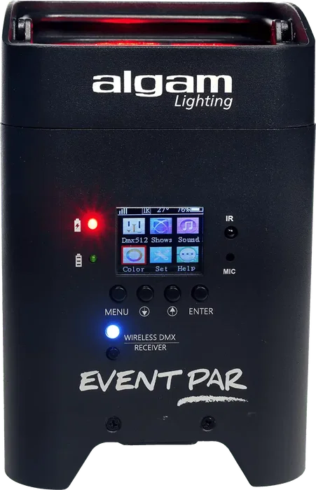 Algamlight Lot de 6 projecteurs LED 12W RGBWA+UV avec batterie, DMX sans fil, IR, IP20