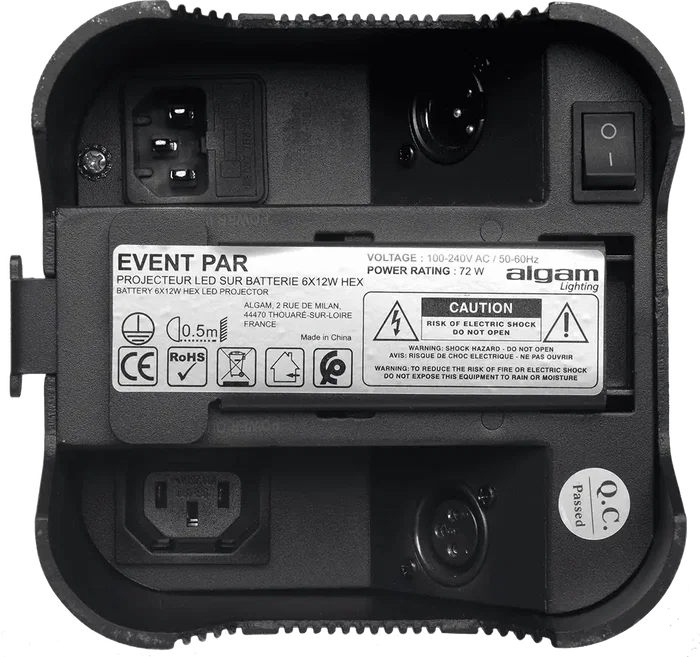 Algamlight Lot de 6 projecteurs LED 12W RGBWA+UV avec batterie, DMX sans fil, IR, IP20