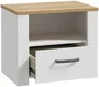 Chevet BOHOL 1 tiroir et 1 niche en chêne et blanc - Dimensions: 61,6 x 42 x 52 cm