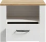 Chevet BOHOL 1 tiroir et 1 niche en chêne et blanc - Dimensions: 61,6 x 42 x 52 cm