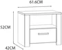 Chevet BOHOL 1 tiroir et 1 niche en chêne et blanc - Dimensions: 61,6 x 42 x 52 cm