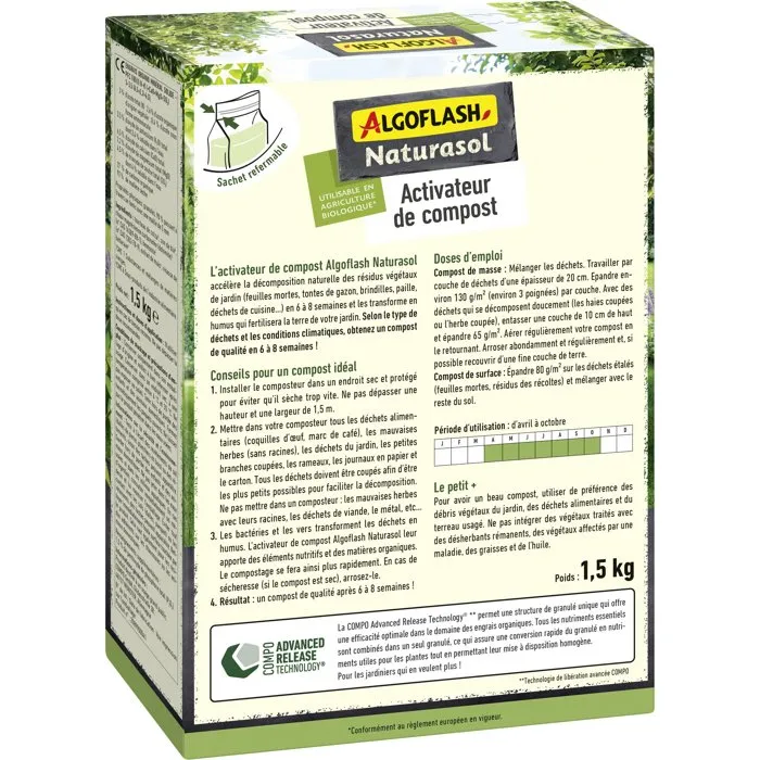 Algoflash Naturasol Activateur de compost - 1,5 kg Algoflash Naturasol Activateur de compost - 1,5 kg