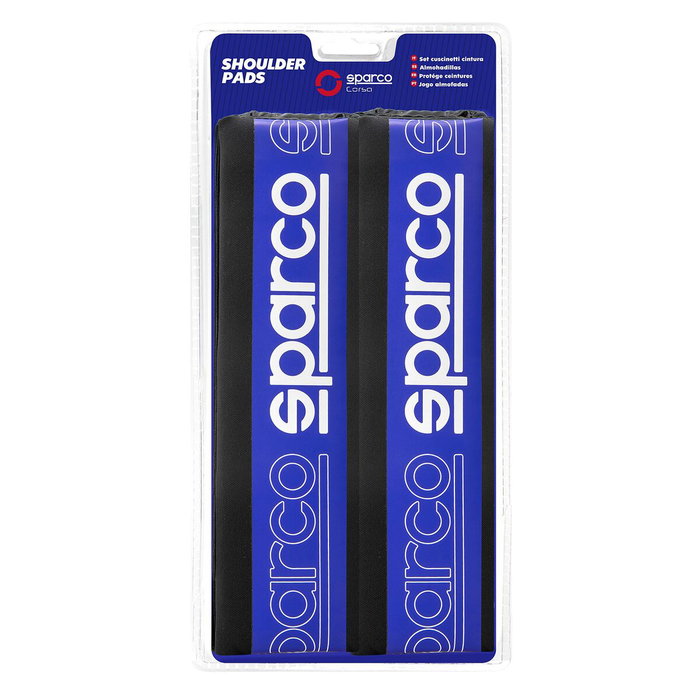 Abc Jeu de 2 coussinets de ceinture Sparco modèle SPC bleu et noir Abc Jeu de 2 coussinets de ceinture Sparco modèle SPC bleu et noir
