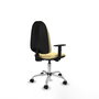 PIQUERAS Y CRESPO Chaise de bureau Algarra, Similicuir Crème, Mécanisme de contact permanent, Piètement chromé