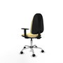 PIQUERAS Y CRESPO Chaise de bureau Algarra, Similicuir Crème, Mécanisme de contact permanent, Piètement chromé