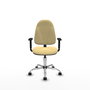 PIQUERAS Y CRESPO Chaise de bureau Algarra, Similicuir Crème, Mécanisme de contact permanent, Piètement chromé