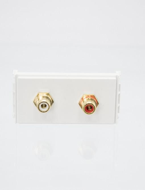 Vivolink Panneau de sortie 2 x RCA, Blanc Vivolink Panneau de sortie 2 x RCA, Blanc