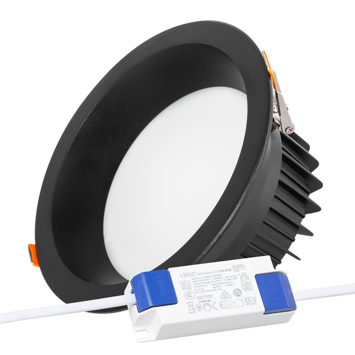 Spot LED Circulaire Downlight 20W 2000Lm 6000K Noir Anti-éblouissant UGR19