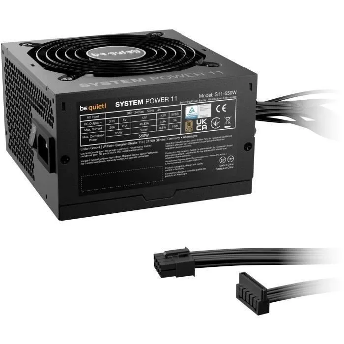 BE QUIET! System Power 11 550W - Alimentation PC ATX 3.1 - 80 PLUS Bronze - Ventilateur 120 mm silencieux - Connecteur PCIe 5.1
