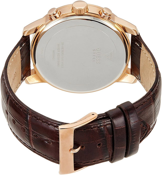 Guess W0380G4 avec boîtier or rose et bracelet marron
