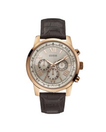 Guess W0380G4 avec boîtier or rose et bracelet marron