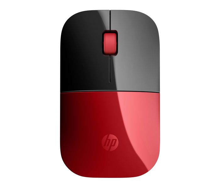 HP Z3700 - Souris sans fil optique avec récepteur USB, 1200 DPI, technologie LED bleue, couleur rouge - Compatible Windows, macOS, Chrome OS