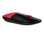 HP Z3700 - Souris sans fil optique avec récepteur USB, 1200 DPI, technologie LED bleue, couleur rouge - Compatible Windows, macOS, Chrome OS
