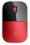 HP Z3700 Souris sans fil ambidextre Rouge cardinal et noir
