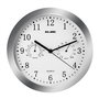 Elbe RP-3005-P Horloge murale avec thermomètre et hygromètre, cadran blanc 25 cm diamètre, aiguilles et chiffres noirs