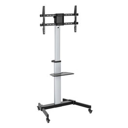 Ewent Soporte Sol Pour TV Mobile Avec Ruedes VESA 600x400, EW1583, Aluminium, Jusqu'à 86 Pouces