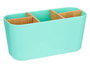 Berilo Organiseur 5 compartiments Bambou Plastique vert Menta 21x10x9 cm (Set de 6)