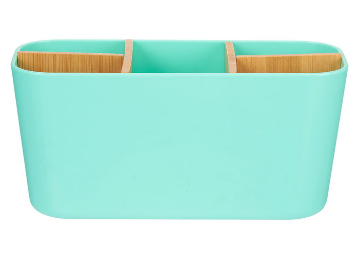Berilo Organiseur 5 compartiments Bambou Plastique vert Menta 21x10x9 cm (Set de 6)