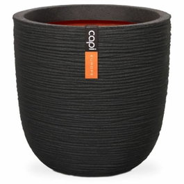 Capi Europe Pot de fleurs boule Rib NL - Noir