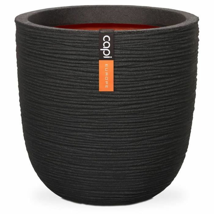Capi Europe Pot de fleurs boule Rib NL - Noir Capi Europe Pot de fleurs boule Rib NL - Noir